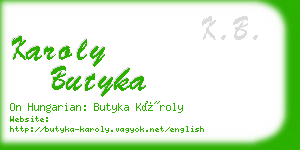karoly butyka business card